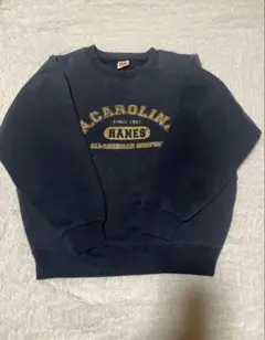 90s 80s Hanes N.CAROLINA スウェット ネイビー M