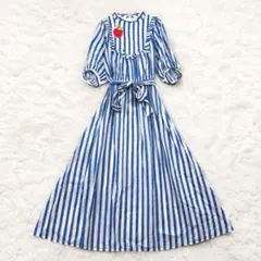 新品 フランシュリッペ ストライプ フリル ロングワンピース M 日本製