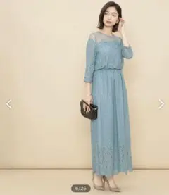 チュールパネルレースドレス　アダムエロペ　ADAM ET ROPE'