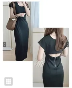 GRL バックオープンバックスリット タイトワンピース