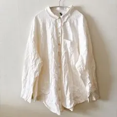 エイチアンドエム 無地 長袖シャツ XL ビッグサイズ 白 綿 レギュラー