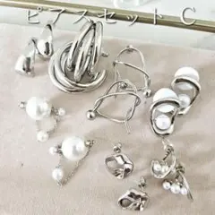 インポートピアスセット C シルバー まとめ売り 7点