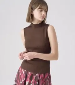 ANAYI アセテートポリエステルノースリーブプルオーバー