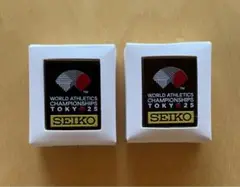 2025世界陸上東京大会　SEIKO セイコー　ピンバッジ2個セット　非売品