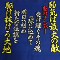 長文 応援歌　刺しゅう オーダーメイド
