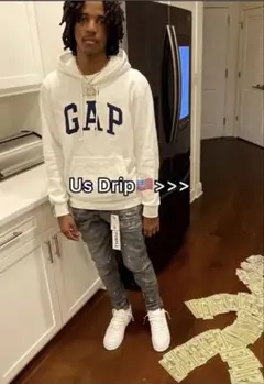 GAP パーカー　クリーム　XS y2k drip 短丈　uk us