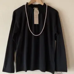 襟フリルロンtシャツ 吸湿発熱　サマンサモスモス　SM2