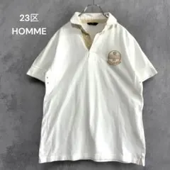 23区　HOMME オンワード樫山　メンズ　半袖ポロシャツ　サイズ46 ワッペン