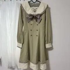 Amavel セーラー襟 ワンピース リボン付き チェック クラシカル