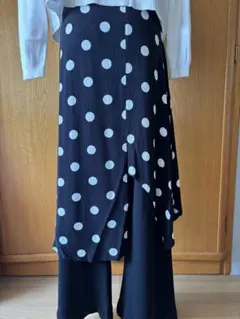 bershka S レイヤードスカート　重ねスカート ドット　春夏オールシーズン