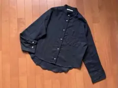 BLANC basque ブランバスク バンドカラー ウール混　パールボタン