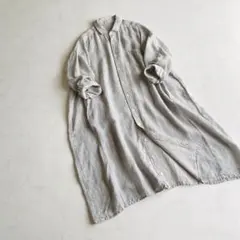 45rpm リネン100% スキッパーロングシャツ サイズ3 ゆったり 日本製 