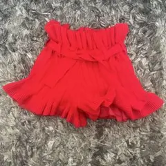 Last Virgin 赤 フリルニットパンツ