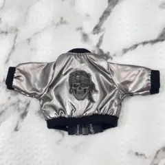 オビツ11 オリジナルプリントスカジャン　ブラックシルバー　スカル髑髏