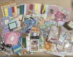 スクラップブッキング　コラージュ　材料　まとめ　紙類　シール