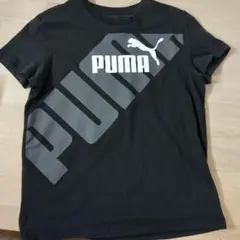PUMA 黒 ロゴプリント Tシャツ 160