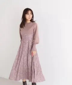 新品NATURAL BEAUTY BASIC ドッキングニットワンピース