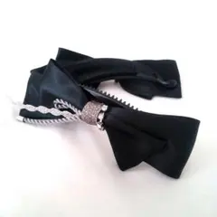 【JUNO】サテンリボンバナナクリップ(黒)