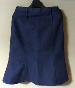 値下/美品/即日匿名 マーメイドスカート デニム ミニ~ひざ丈 M ダークブルー