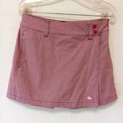 Kappa 赤と白のチェック スカート キュロットスカート　ショートパンツ