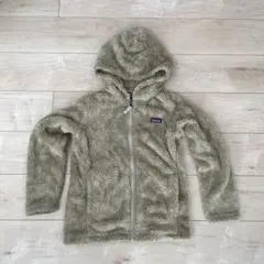 patagonia キッズ用フード付きフリースジャケット L (12) ベージュ