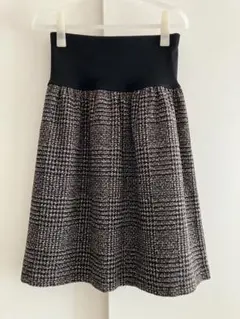 【しまむら】フレアスカート ひざ丈 ウエストゴム　ブラウン