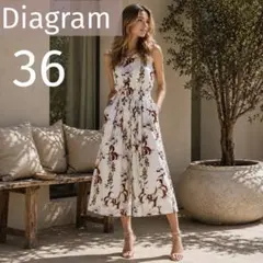 美品✨Diagram ダイアグラム ボタニカル 花柄 サロペット Vネック 36のサムネイル