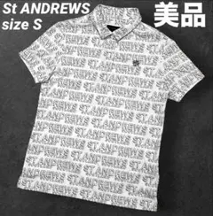 美品　セントアンドリュース　半袖　ポロシャツ　ストレッチ　総柄　レディース　Sのサムネイル