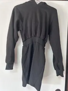 バックオープンパーカースウェットミニワンピース