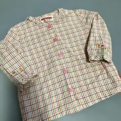 ミキハウス 80cm チェック柄シャツ トップスブラウス