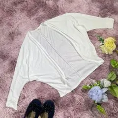 カーディガン　『M』　ホワイト　薄手　透け感　やわらか生地　清楚　上着　羽織