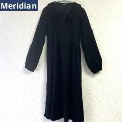 Meridian メリディアン コーデュロイ ロング丈 ワンピース 黒