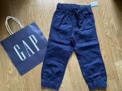 新品未使用タグ付GAPウエストゴムコットンジョガーパンツ紺ネイビー3T100