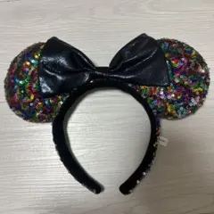 ミニーマウス風スパンコールヘアカチューシャ