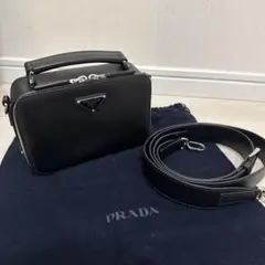 美品 プラダ サフィアーノ ブリック 三角プレートロゴ ショルダー