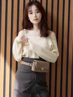 SNIDEL スナイデル レーストリミングニットプルオーバー 23aw