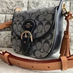 COACH クレオ17 デニム シグネチャー 2WAY ショルダー タッセル - メルカリ