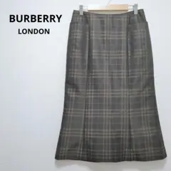 美品【バーバリー】BURBERRY　ロングスカート　ブラウン　光沢感