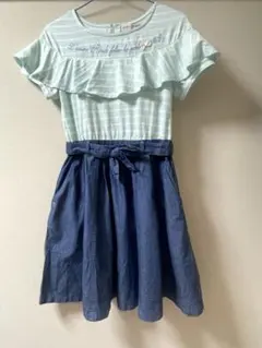 メゾピアノ女児ワンピース/ドッキングワンピ