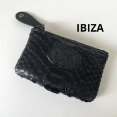 未使用 新品 IBIZA イビサ 小銭入れ コインケース 蛇革 黒 ブラック