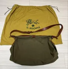 ILBISONTE イル ビゾンテ　ショルダーバッグ　レザー　キャンバス