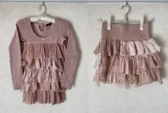 希少 HYSTERICS ピンクフリルロングTシャツ＆ミニスカート（ワンピース）