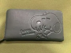 スヌーピー ハグ柄 スマホが入る本革多機能長財布