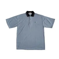 NIKE / ナイキ 90's ポロシャツ 刺繍ロゴ 細畝 ブルー XL相当