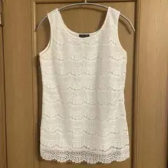 INDIVI タンクトップ　白　レースのサムネイル