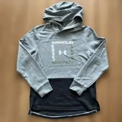 160 Under Armour フード付きパーカー YXL グレー/ブラック