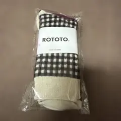 ROTOTO ギンガムチェックソックス Mサイズ ブラック25-27のサムネイル