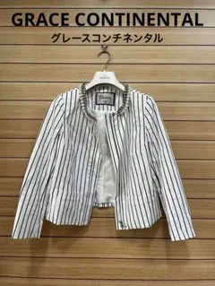 GRACE CONTINENTALグレースコンチネンタルノーカラージャケット36のサムネイル