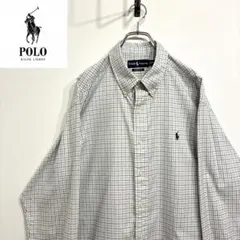 超人気❗️ラルフローレン　ワンポイントロゴシャツ　XXL90s刺繍古着希少レア長袖