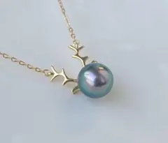 黒蝶真珠 s925ネックレス 夜鹿 絶品照り 南洋パール タヒチ 高品質